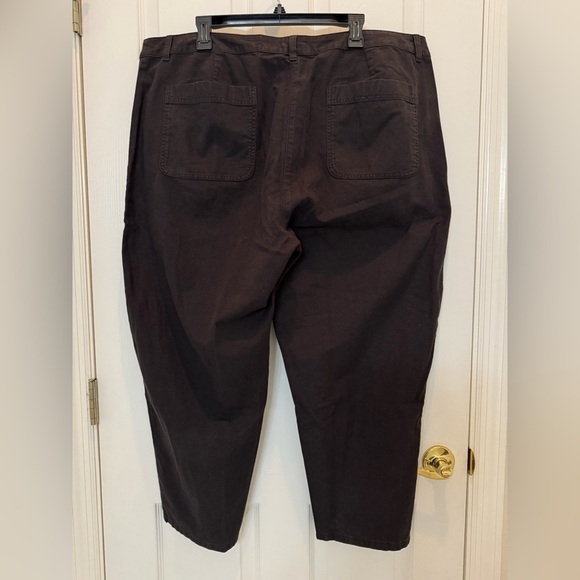 NWT Eileen Fisher Black High Waisted Cotton Hemp Tapered Ankle Pant Size 22 - Picture 4 of 11